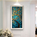 正品手绘抽象油画简欧式玄关过道走廊装饰画客厅背景墙挂画发财树