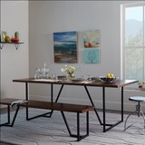 美式复古铁艺餐桌组合loft做旧家具实木办公桌书桌会议桌工作台