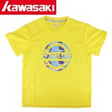 川崎KAWASAKI羽毛球运动服 跑步网球服 男童女童短袖T恤童装 速干