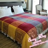 高档外贸出口雪尼尔线毯 休闲毯子 沙发巾 床盖毯流苏 蔵毯 桌布
