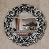 欧式梳妆台镜化妆镜浴室镜圆形镜壁挂梳妆镜复古挂镜装饰镜墙面镜