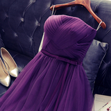 2016新款春季伴娘姐妹裙伴娘服短款礼服晚礼服姐妹团紫色宴会短裙
