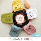 韩国可爱宝宝袜子薄 夏天 松口纯棉婴儿童卡通防滑隐形船袜短袜