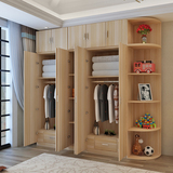 包邮宜家组合成人简易整体衣柜子简约现代实木质组装四六门大衣柜