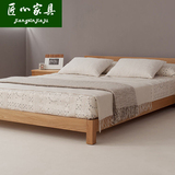 北欧现代简约全实木白橡木卧室单人床双人床1.5米1.8米靠背床家具