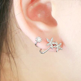 韩国时尚个性甜美花朵耳夹925纯银耳针耳钉女气质耳环耳饰防过敏