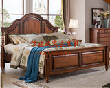 美式实木双人床定做 1米8婚床 欧式橡木1.5米实木床卧室家具定制