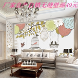 大型3d立体欧式古典花卉小鸟背景墙壁纸客厅卧室墙纸整张无缝壁画