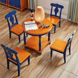 简约圆形餐桌 实木餐桌 圆桌 小型松木家具 复古实木创意餐桌