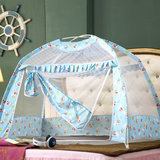 婴儿床蚊帐宝宝蚊帐罩蒙古包带支架儿童小孩有底盖帐可折叠免安装