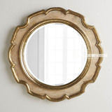 蓦然80厘米圆形镜子金色美式浴室镜玄关镜装饰卫浴欧式古典 M0402