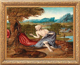 【树下的老人】宗教古典人物欧美英式装饰画欧式油画挂画包邮成品