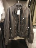HM H&M 专柜正品代购 1月 男装PU仿皮夹克 男士皮衣外套  现货