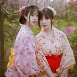 2016夏季日式和风日系粉色樱花和服浴衣女复古少女连衣裙改良和服