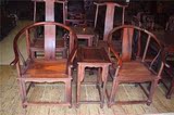 现货 老挝大红酸枝明式圈椅三件套 可定制 交趾黄檀 生磨好料