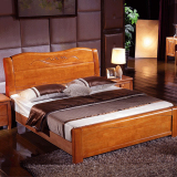 橡木床实木床1.8米成人中式双人床大床气压高箱体储物床1.5米婚房