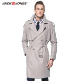JackJones杰克琼新款莫代尔中长款男士春季风衣外套E|216121053