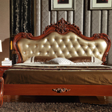欧式实木1.8米1.5米橡木双人床卧室储物箱床法式公主床雕花结婚床