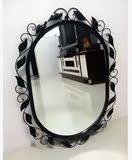包邮欧式铁艺镜子 镜框 浴室镜 卫生间化妆镜 壁挂式 美容院镜子