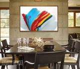 现代装饰画 餐厅线条抽象横幅创意简约公司样板房挂画 遮电表箱画