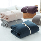 出口日本冬季简约纯色天鹅绒保暖床上四件套 加厚磨毛床笠床单款