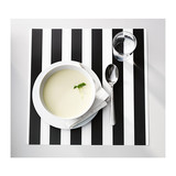 6IKEA 露达 餐垫 条形图案 黑色/白色 37x37厘米◆成都宜家代购