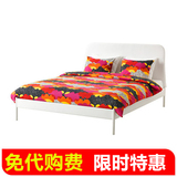 4IKEA杜肯 床架/双人床创意铁艺床铁床架白色简易床正品宜家代购