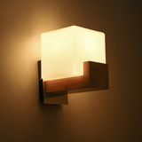 简约日式壁灯个性原木客厅过道卧室床头灯饰木质LED创意实木灯具