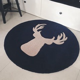 新款现代简约北欧麋鹿客厅地毯圆毯时尚卧室床边毯沙发茶几垫加厚