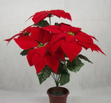 圣诞花一品红开业庆典节日仿真花套装假花摆设花卉植物装饰小盆栽