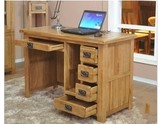 外贸纯白橡木台式电脑桌/书桌/写字台/田园欧式1.2米/全实木家具