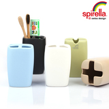 瑞士品牌 SPIRELLA 创意Retro哑光陶瓷牙具座时尚牙刷架 牙膏杯架