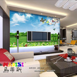大型无缝3d壁画 沙发背景墙纸 电视背景墙壁纸 桃花风景花卉草原