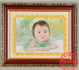 【北京爱贝家】婴儿纪念 素描画 宝宝 胎毛画 【10寸素描E】