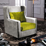 布艺沙发 美式创意小户型沙发 单人沙发进口高档绒布老虎椅沙发椅