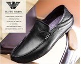2016代购意大利阿玛尼男鞋 专柜正品豆豆鞋懒人鞋套脚单鞋休闲鞋