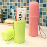 韩国出差洗漱牙刷杯牙膏盒旅行便携套装 防水毛巾收纳筒架防菌