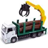 俊基1:32抓木车吊机车合金模型 德国MAN大型木材运输车模型玩具