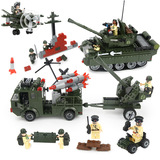 启蒙积木军事系列拼装玩具 塑料拼插儿童益智男孩组装模型3-6岁