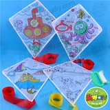 创意风筝 幼儿春游主题手工涂色绘画DIY材料制作儿童美术玩具批发