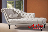 现货新古典贵妃椅白色双人皮沙发客厅组合沙发欧式酒店样板房家具