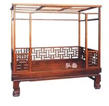 老榆木家具 架子床仿古中式 雕花实木双人床 明清古典家具架子床