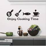 创意厨房贴防水瓷砖贴卡通餐厅贴纸玻璃贴橱柜橱门贴【烹饪时光】
