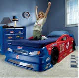 美国STEP2原装进口塑料婴儿床二合一赛车床汽车造型儿童床743400