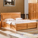 包邮德国榉木实木高箱大床 1.5 1.8米双人床气动储物婚床卧室家具