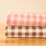 英伦风格 粉红色棉麻格子布 咖啡厅桌布窗帘沙发巾拼接 DIY 布料