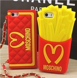 MOSCHINO麦当劳薯条包iphone6 plus/5s手机壳苹果4S硅胶保护套潮