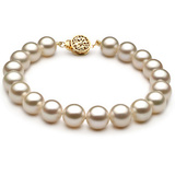 宁馨珍珠 8.5-9MM 珍珠手链 天然白色 精圆强光品质敢比日本珠