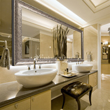 天鸿 豪华欧式 防水浴室镜子 卫浴镜 挂壁镜 装饰镜 洗漱镜 w3001