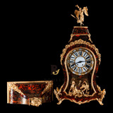 00041西洋欧洲古董钟表艺术品 法国THURET鎏金铜布勒风格壁钟
